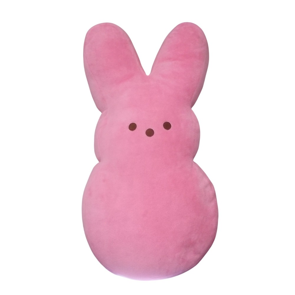 Peeps Pink Bunny Plush Stuffed Animal Easter Bunny Pillow Ruz Large 15 inch